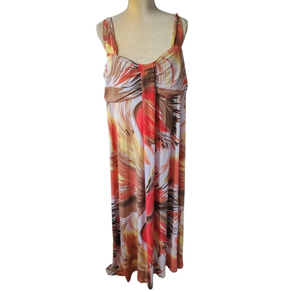 Attitudes by Renee Maxi Multicolored Sleeveless Tank Sundress Size XL